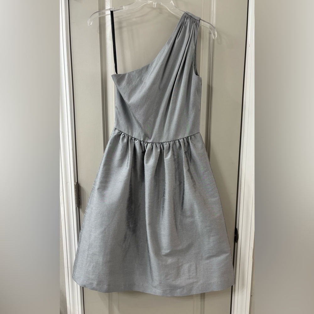 ALFRED SUNG One-Shoulder Silver Dress - Picture 4 of 6